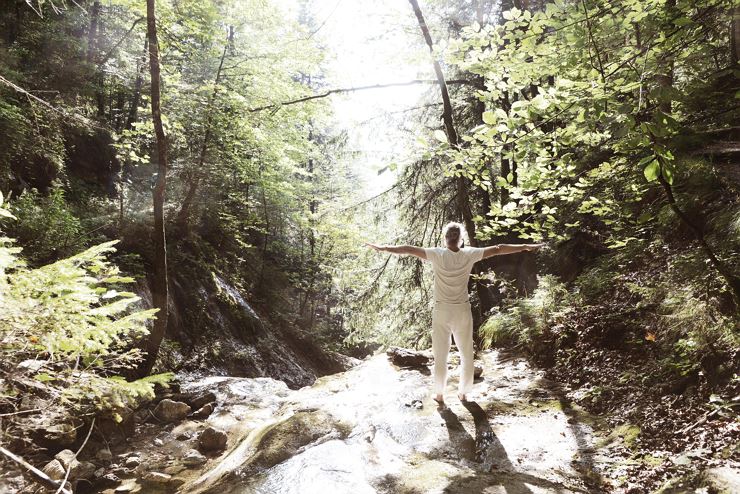 Yoga in the forest